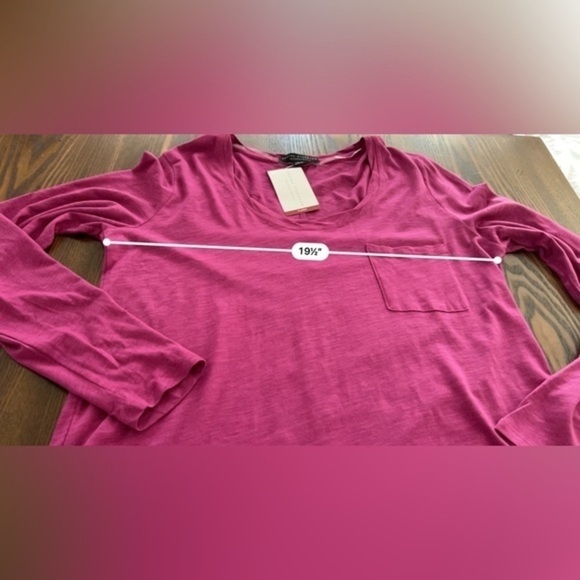 Social Standard by Sanctuary Dylan Scoop Neck Long Sleeve Tee Magenta Pink XL - Picture 12 of 14